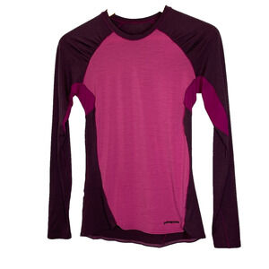 Women's XS Patagonia Purple Merino Wool Crewneck Base Layer Shirt